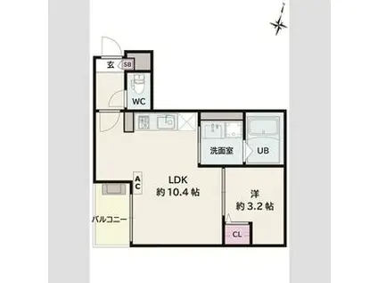 JACK TSUTSUMII(1LDK/3階)の間取り写真