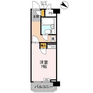甲南クローバーハウス(ワンルーム/4階)の間取り写真