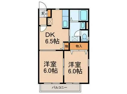 オークヒルズ柏(2DK/2階)の間取り写真