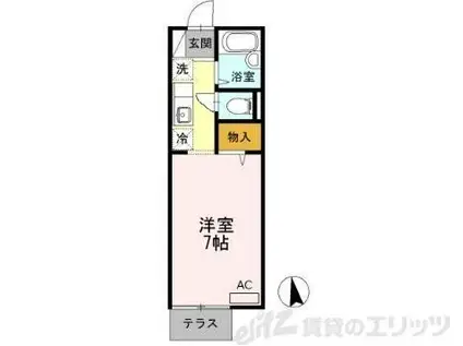 プリマベーラ(ワンルーム/1階)の間取り写真