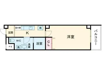 ミワパラディ荒本西(1K/7階)の間取り写真