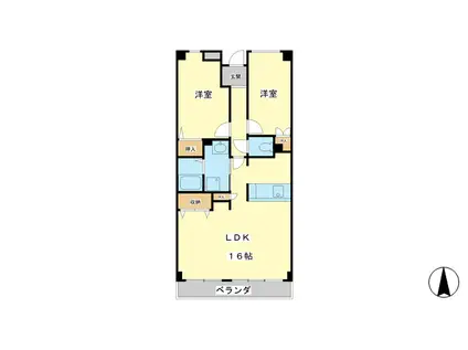 ギャラクシーホーヨー(2LDK/6階)の間取り写真