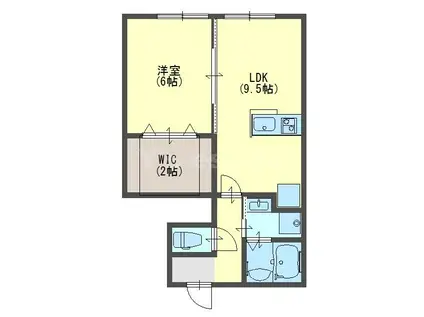 メゾン池島(1LDK/1階)の間取り写真