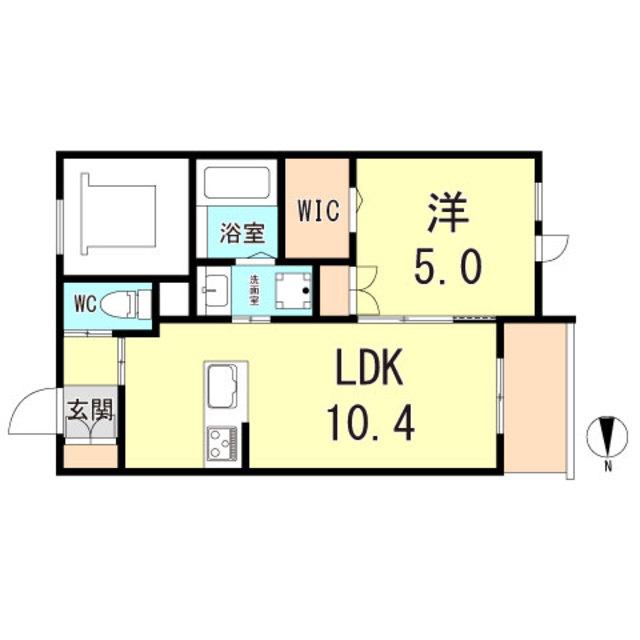 HEBEL GARDEN松山町(1LDK/2階)の間取り写真