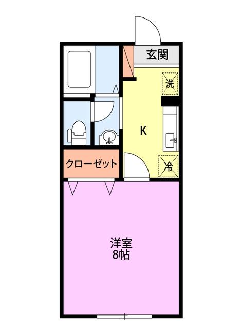 アビタシオン10(1K/2階)の間取り写真