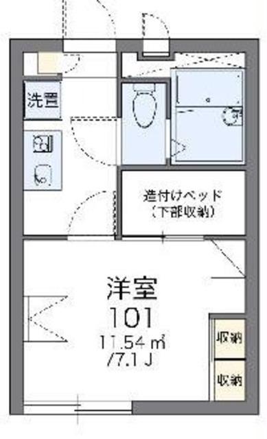 レオパレスNY馬場(1K/1階)の間取り写真