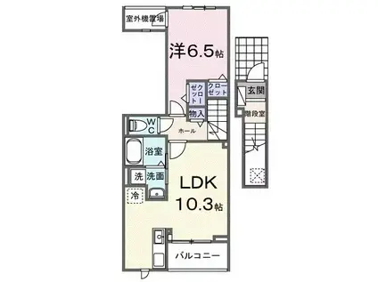 MARIVAIL LA MER(1LDK/2階)の間取り写真