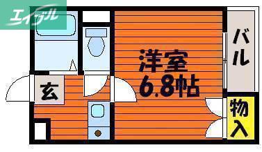 後楽苑マンション(1K/4階)の間取り写真