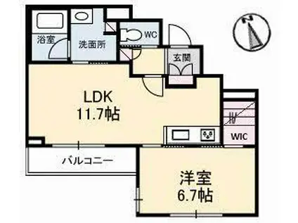 ヴィラ フォレスタ(1LDK/3階)の間取り写真