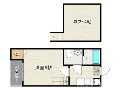 アンフィニ(1K/1階)の間取り写真