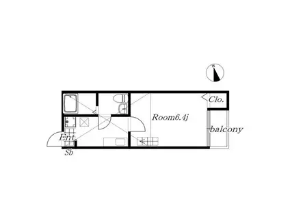 GREENCOURT(1SK/2階)の間取り写真