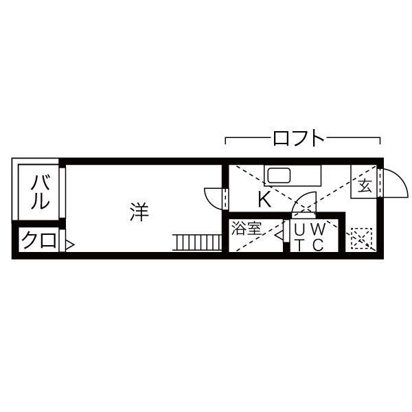グレイス本城(1K/1階)の間取り写真