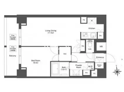 コンフォリア秋葉原ノース(1LDK/9階)の間取り写真