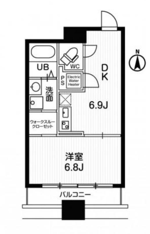 アーバンフラッツ瓦町(1DK/9階)の間取り写真