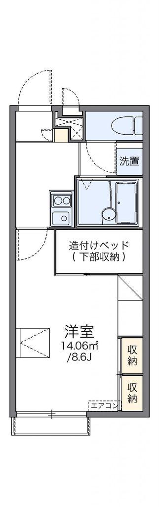 レオパレスロワール郡本(1K/2階)の間取り写真