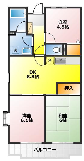 スターヴィヴレ(3DK/2階)の間取り写真