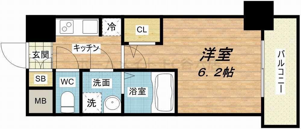 S-RESIDENCE南堀江(1K/6階)の間取り写真