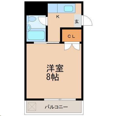 サンライズ苦竹(1K/3階)の間取り写真