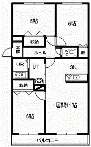 シャンノール2・4(3LDK/2階)の間取り写真