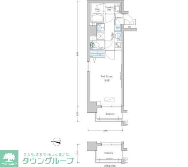 アーバネックス清澄白河II ウエスト棟(1K/8階)の間取り写真