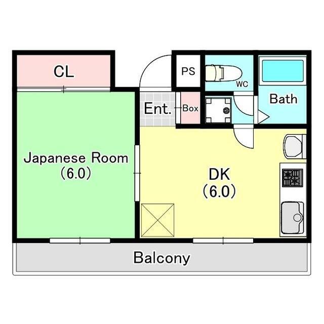 ライフインスワ(1DK/2階)の間取り写真