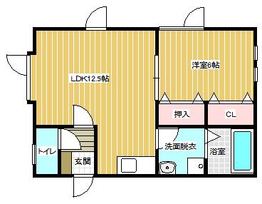 グリーンハイム(1LDK/1階)の間取り写真