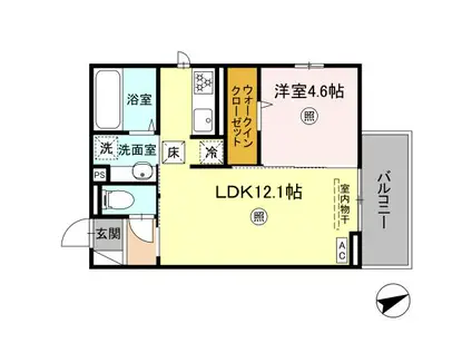 ピア・ドール今津II(1LDK/1階)の間取り写真
