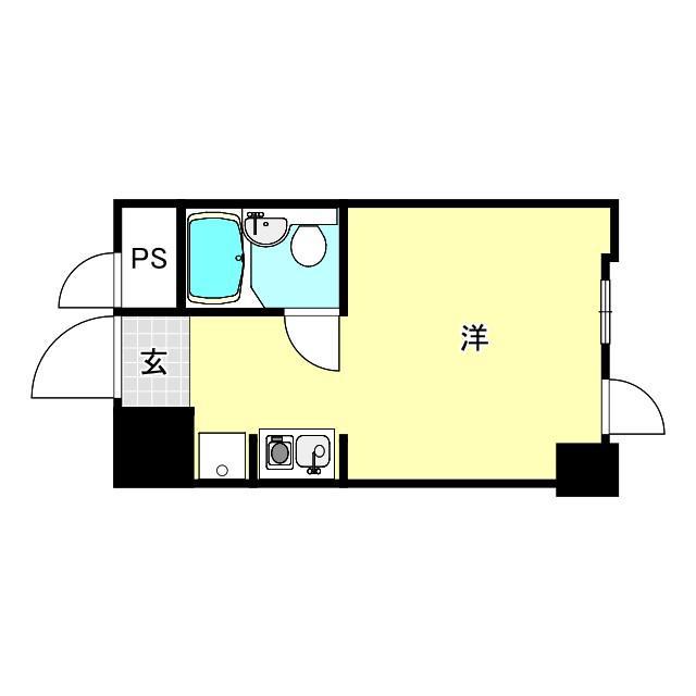 リベット甲子園(ワンルーム/3階)の間取り写真
