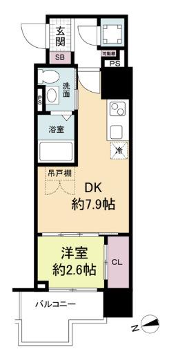 セレニテ難波プリエ(1DK/14階)の間取り写真