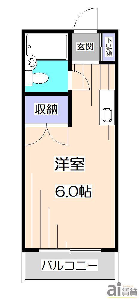 EXCEED狭山台(ワンルーム/3階)の間取り写真