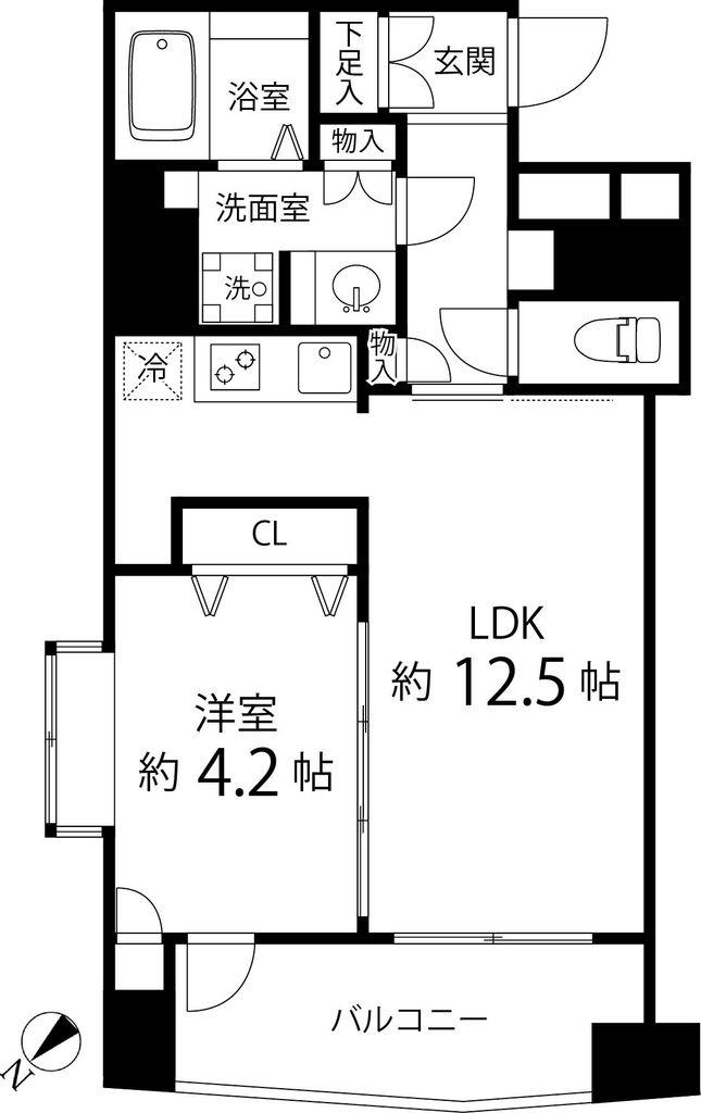 レニール本駒込(1LDK/10階)の間取り写真