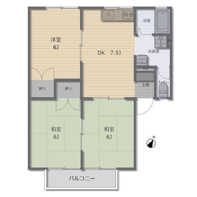 セジュール赤松(3DK/1階)の間取り写真