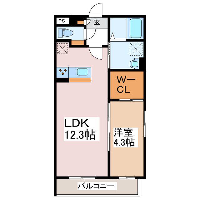 シエル・エトワールII(1LDK/2階)の間取り写真
