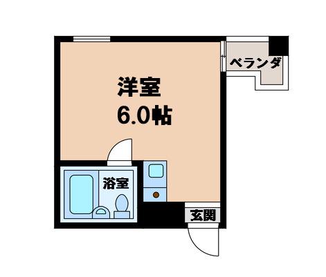 プログレス駒川(ワンルーム/6階)の間取り写真