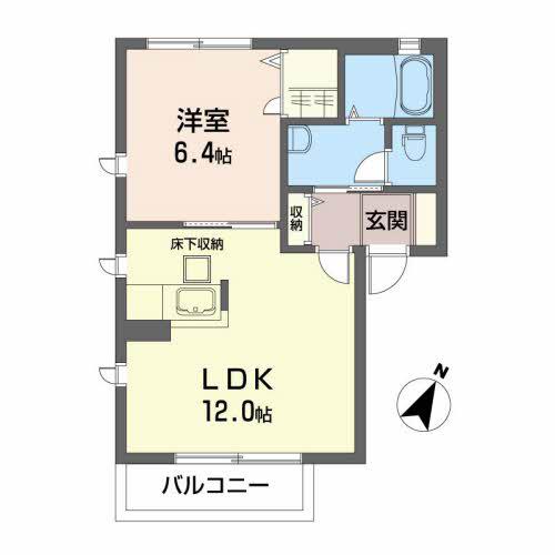 サングリーン鹿野III(1LDK/1階)の間取り写真