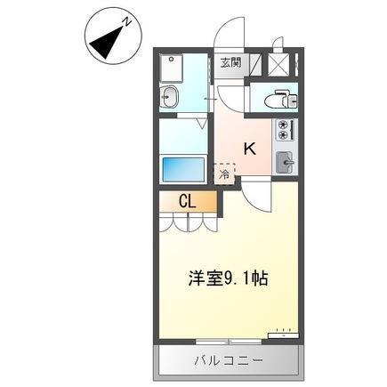 オリオンセトル(1K/1階)の間取り写真