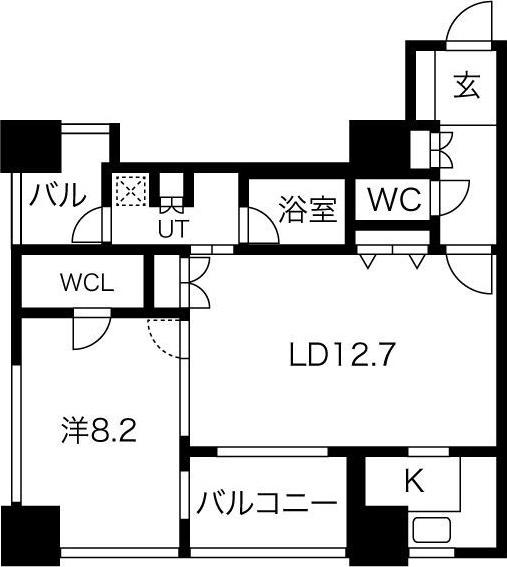 アルグラッドザ・タワー心斎橋(1LDK/6階)の間取り写真