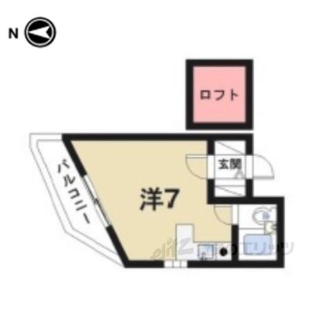 リバーヒル帝塚山(ワンルーム/2階)の間取り写真