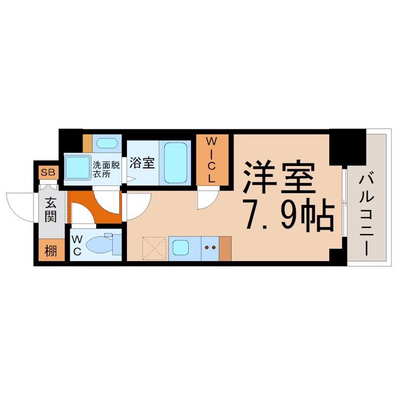 デュオフラッツ鶴舞(ワンルーム/11階)の間取り写真