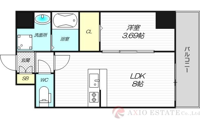 GRAN PASEO 江坂(1LDK/8階)の間取り写真