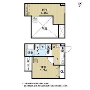 LOFT HOUSE(1K/1階)の間取り写真