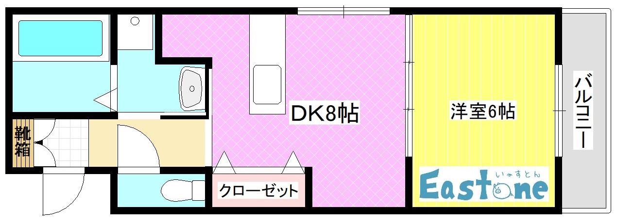 イリスパイラブライト(1DK/3階)の間取り写真