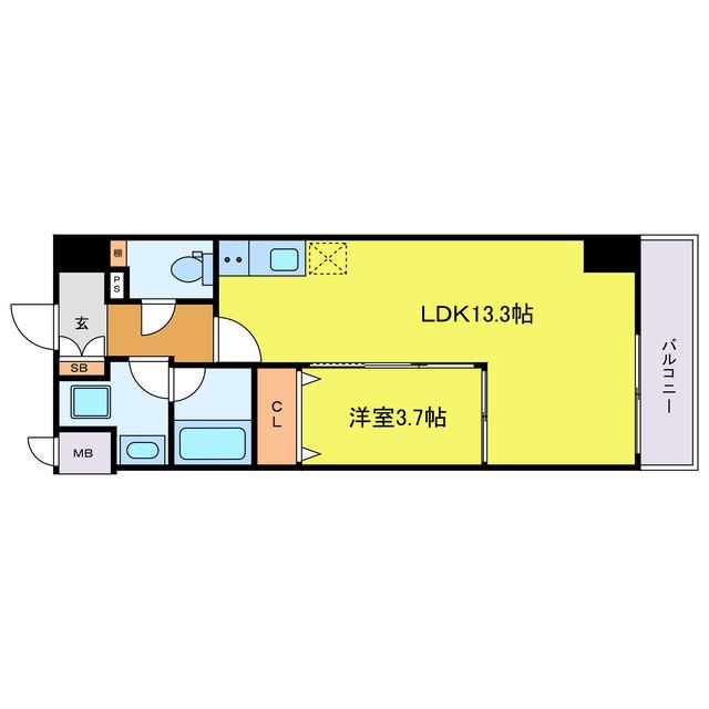 SARNATH海老江(1LDK/7階)の間取り写真