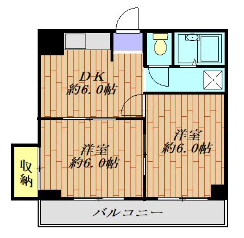 パークノヴァ小手指(2DK/3階)の間取り写真