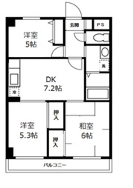 CITY SPIRE横浜和田町(3DK/5階)の間取り写真