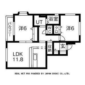 ポプラ―ルA(2LDK/1階)の間取り写真