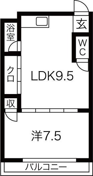 コーポ寿(1LDK/2階)の間取り写真