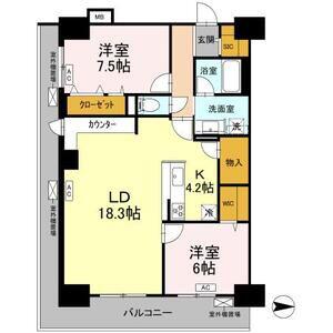 グランセジュール大国町(2SLDK/3階)の間取り写真