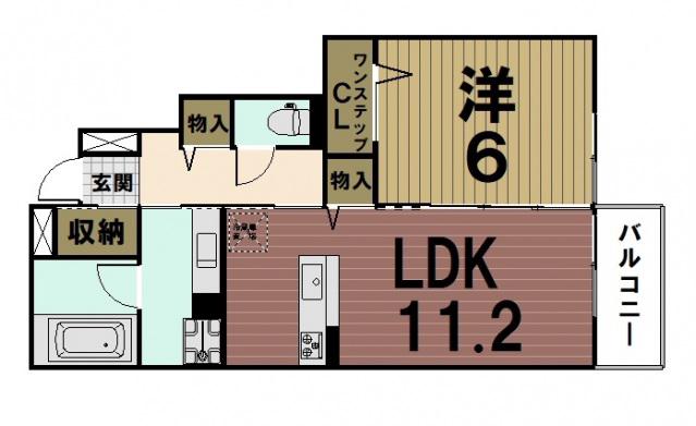 シャルムタカサゴII(1LDK/1階)の間取り写真