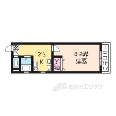 エクセル錦(1K/2階)の間取り写真